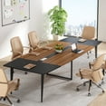 thumbnail image 1 of Tribesigns 8FT Boat-Shaped Conference Table with Cable Management - 94.4"L x 47.2"W x 29.5"H Large Meeting Table for Office, 1 of 9