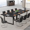 thumbnail image 1 of Tribesigns 8FT Conference Table, Large Meeting Table/Podcast Table for 10 People, Business Style Wooden Training Table with Strong Metal Frame for Office Conference, 1 of 6