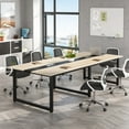 thumbnail image 1 of Tribesigns 8FT Large Conference Table, 94.49L x 47.24W x 29.53H Inches Large Meeting Table, Light Walnut, 1 of 6
