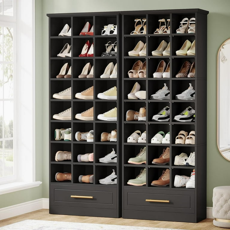 Tribesigns 9-Tier Shoe Storage Cabinet, 71-Inch Tall Wooden Shoe