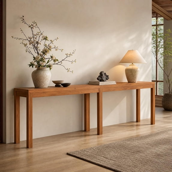 Tribesigns 95 Inch Solid Wood Console Table, Extra Long Rectangular ...