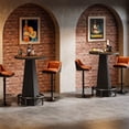 thumbnail image 1 of Tribesigns Bar Table with Metal Footrest, 37.4" High Round Pub Table for Small Bars, Small Home Bar Unit for Dining Room, Black (2Packs), 1 of 7
