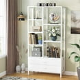 thumbnail image 1 of Tribesigns Bookshelf, Tall Bookcase with Drawers, Modern Open Bookshelves with Storage Space, Freestanding Etagere Bookcase for Home Office, White, 1 of 5