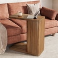 thumbnail image 1 of Tribesigns C-Shaped End Table, 2-Tier Small Sofa Side Table for Couch for Living Room, Brown, 1 of 5