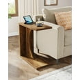 thumbnail image 1 of Tribesigns C-Shaped End Table, Couch Table for Small Space, Small Sofa Side Table for Living Room, Bedroom (1PC, Rustic Brown), 1 of 5