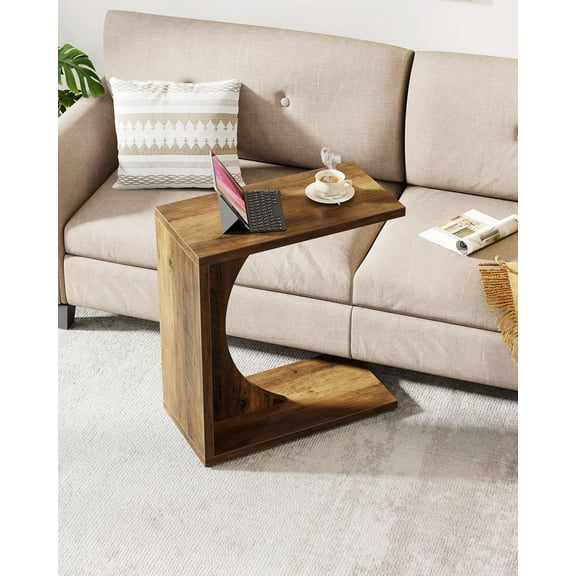 Tribesigns C-Shaped End Table for Couch, Small Side Table Sofa Table for Living Room Small Space