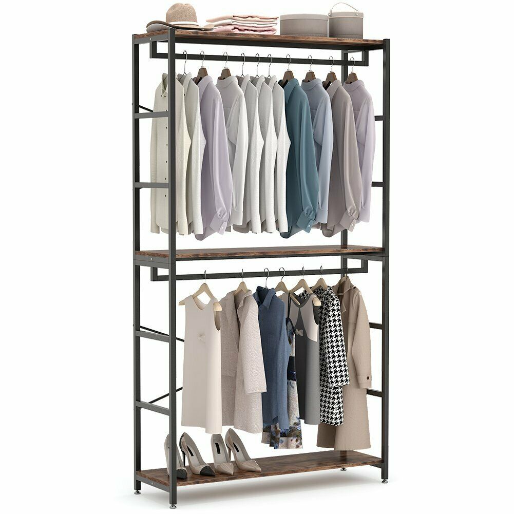 Tribesigns Clothing Storage Shelving Unit for Bedroom arment Rack with