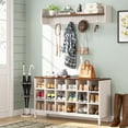 Tribesigns Entryway Coat Rack & Shoe Bench Set, Hall Tree with Seat, 18