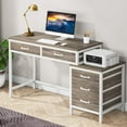 thumbnail image 1 of Tribesigns Computer Desk with 5 Drawers, Home Office Desks with Reversible Drawer Cabinet Printer Stand, Industrial PC Desk with Storage, Rustic Study Writing Table Workstation for Small Spaces, 1 of 8