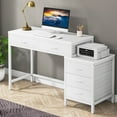 thumbnail image 1 of Tribesigns Computer Desk with 5 Drawers, Home Office Desks with Reversible Drawer Cabinet Printer Stand, Industrial PC Desk with Storage, Rustic Study Writing Table Workstation for Small Spaces, 1 of 8