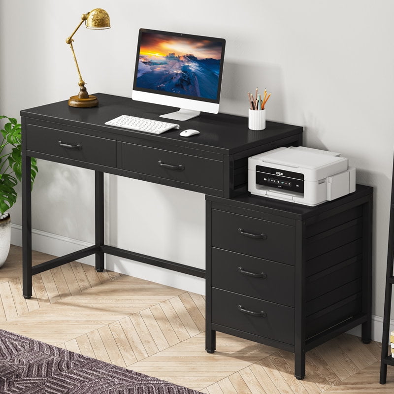 Tribesigns Computer Desk with 5 Drawers Home Office Desks with