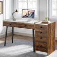 thumbnail image 1 of Tribesigns Computer Desk with File Cabinet, 55 Inch Home Office Desk with 2 Drawers, Rustic Writing Study Gaming Desks Workstation for Small Spaces, Rustic Brown, 1 of 5