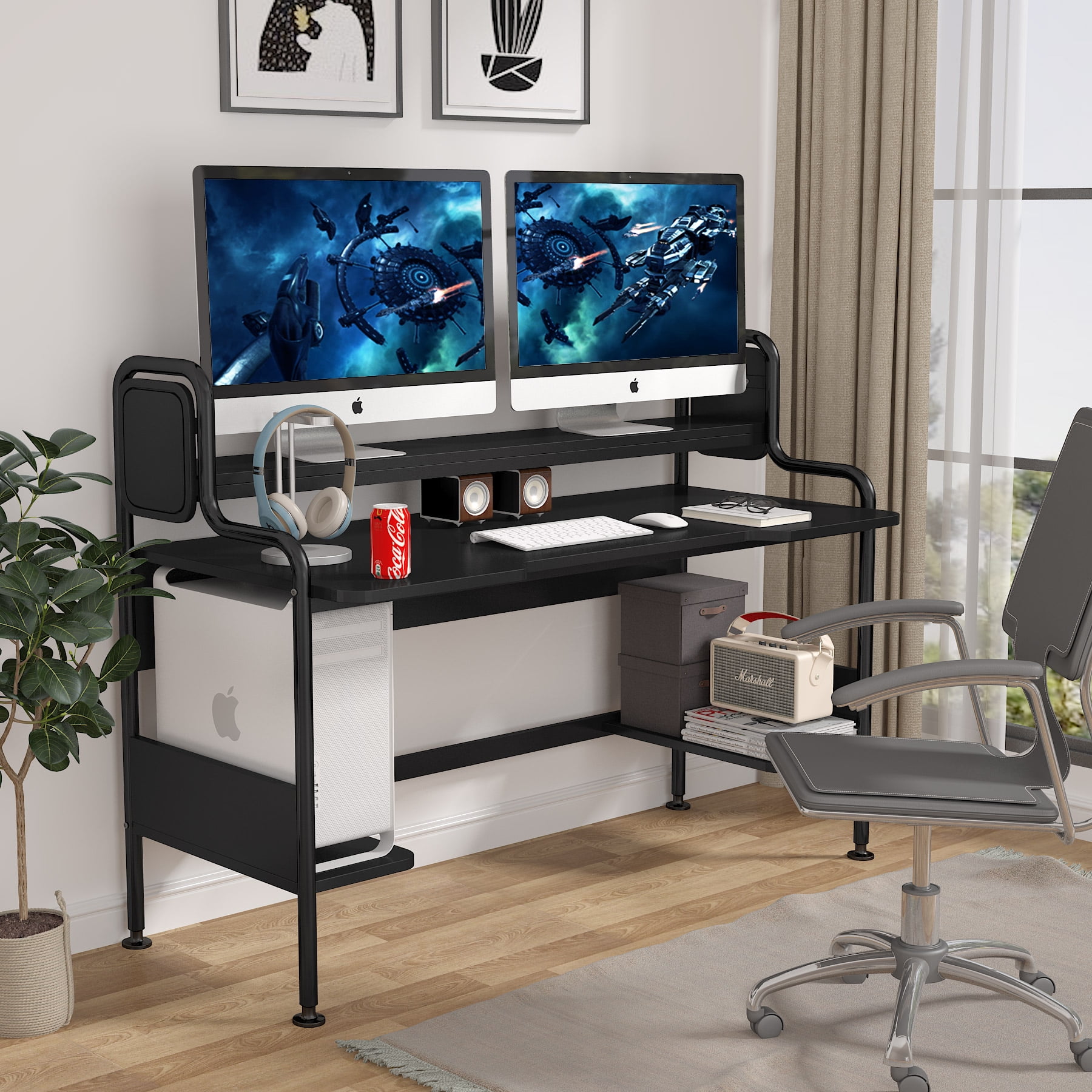 Tribesigns 55 inches large 2024 computer desk with hutch