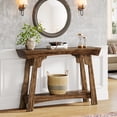 thumbnail image 1 of Tribesigns Console Table with Storage, 2-Tier Wood Entryway Table with Shelf, Farmhouse Narrow Sofa Table Behind Couch for Foyer, Hallway, Living Room, Rustic Brown, 1 of 7