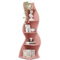 thumbnail image 1 of Tribesigns Corner Shelf, Modern 5-Tier Corner Bookcase Storage Rack with Unique Shape for Living Room (Pink), 1 of 5