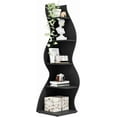 thumbnail image 1 of Tribesigns Corner Shelf, Modern 5-Tier Wall Corner Bookshelf, Stylish Corner Small Bookcase Storage Rack Plant Stand with Unique Shape for Living Room, Home Office, (Black), 1 of 5