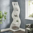 thumbnail image 1 of Tribesigns Corner Shelf, Modern 5-Tier Corner Bookshelf, Stylish Corner Bookcase Plant Stand (White), 1 of 8