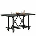 thumbnail image 1 of Tribesigns Counter Height Bar Table, 62.99" Long Pub Bar Table With Metal Footrest For Dining Kitchen Breakfast, 1 of 10