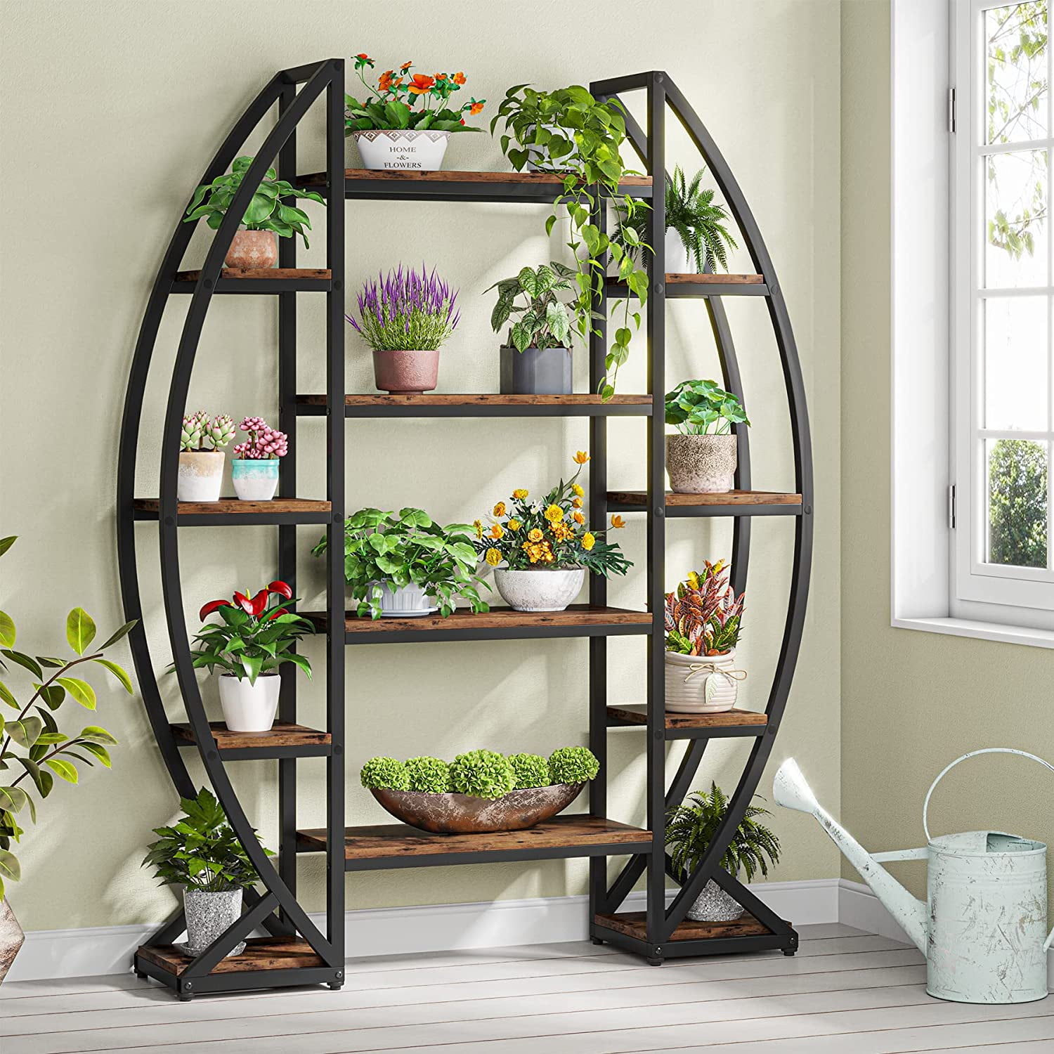 Rustic Shelf with Industrial Hanger - Pot Rack - Coat Hanger