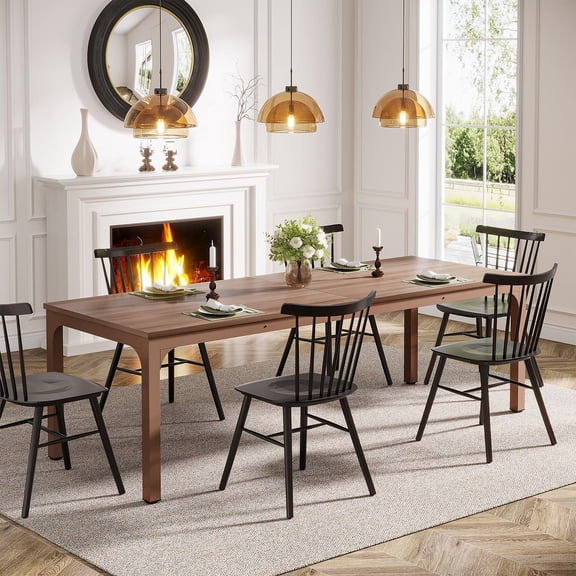 Tribesigns Dining Table for 6-8 Person, 78 inch Long Rectangular Kitchen Dining Table for Living Room and Dining Room, 78.7 x 27.5 x 29.5 Inches (Only Table, Brown)