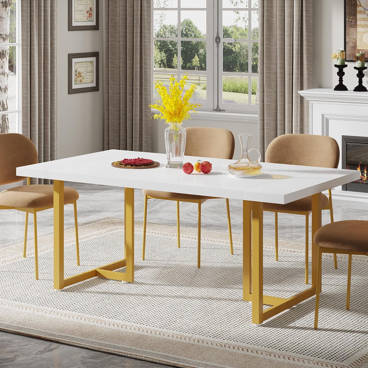 Tribesigns Dining Table Kitchen Table for 6, Rectangular Table with