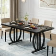 thumbnail image 1 of Tribesigns Dining Table Seats 4-6, 63 in. Kitchen Table Dinner Table with Heavy Duty Metal Frame, Large Executive Desk Computer Desk for Home Office, 1 of 7