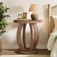 thumbnail image 1 of Tribesigns End Table, Round Side Table with Storage, Farmhouse Nightstand Bedside with Round Tabletop, Accent End Table for Living Room Bedroom Small Space, Wooden Accent Furniture, Rustic Brown, 1 of 17