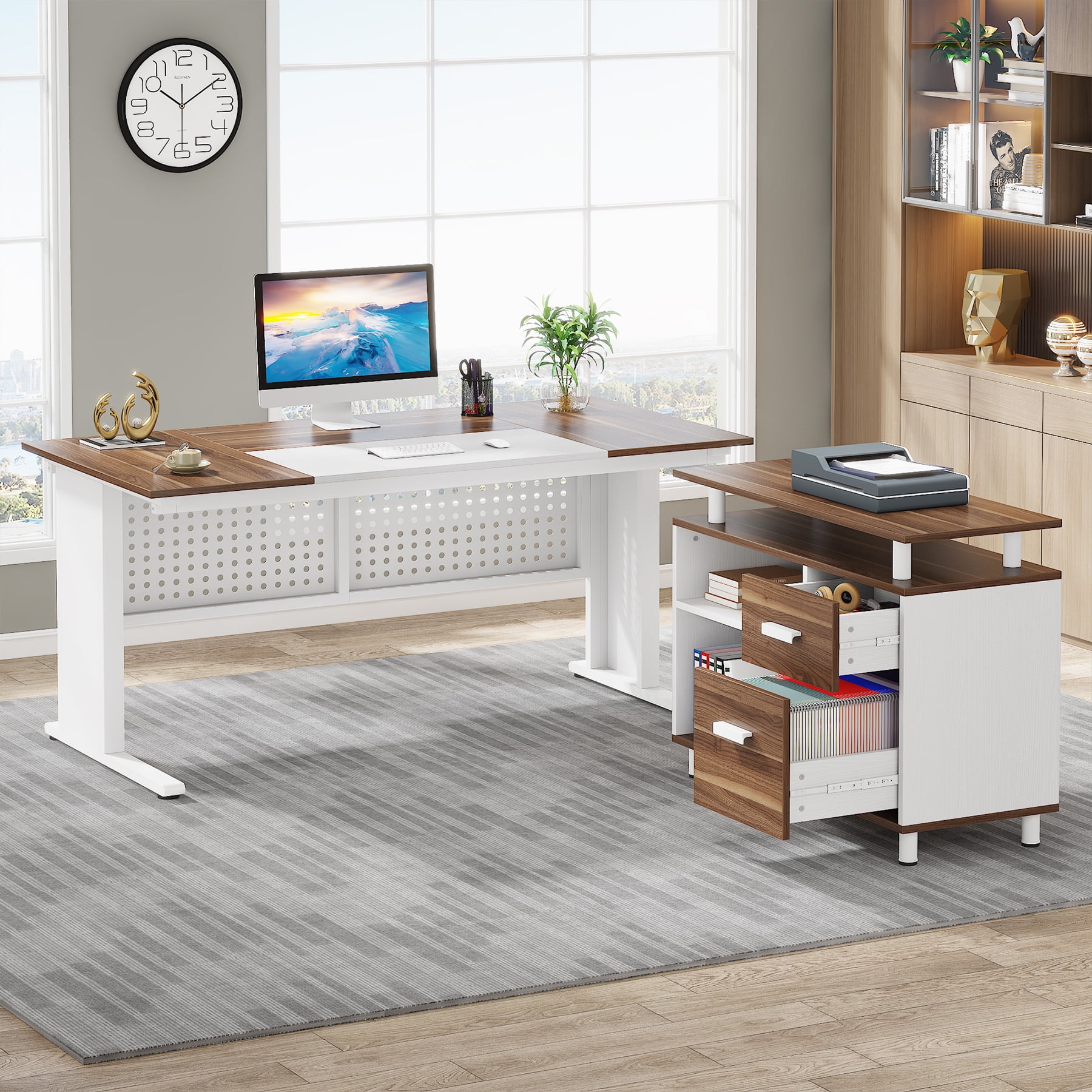 Tribesigns Executive Desk, Large Computer Desk with File