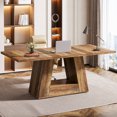 thumbnail image 1 of Tribesigns Farmhouse Computer Desk, 63 inch Wooden Study Writing Table with Sturdy Base for Home Office, Rustic Brown, 1 of 9
