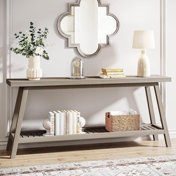 Tribesigns Farmhouse Console Table, 70.9 inches Extra Long Console Table for Entryway, Hallway, Living Room, Grey
