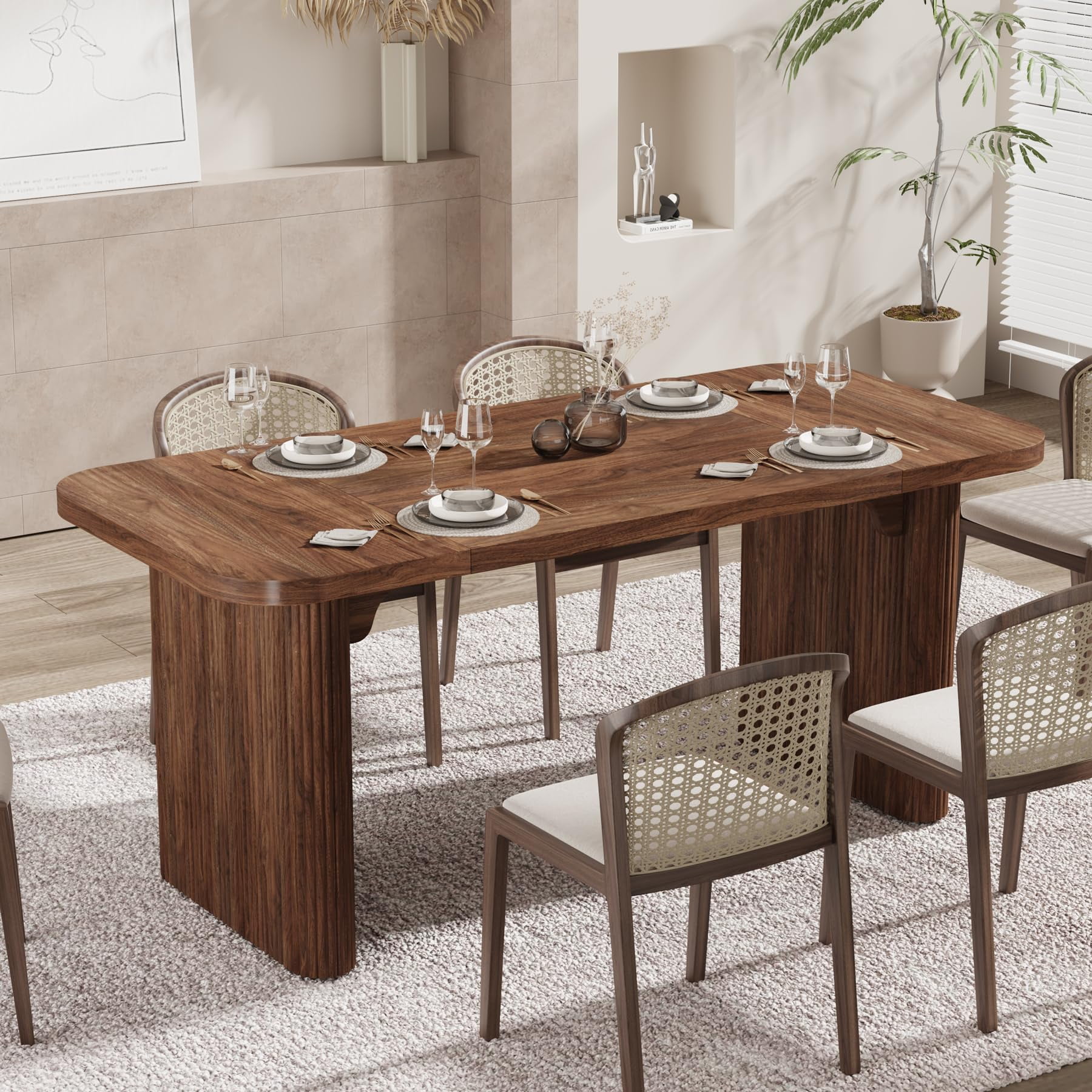 Tribesigns 70.87in Rectangular Wood Dining Room Table for 8 Tribesigns 70.87in Rectangular Wood Dining Room Table for 8