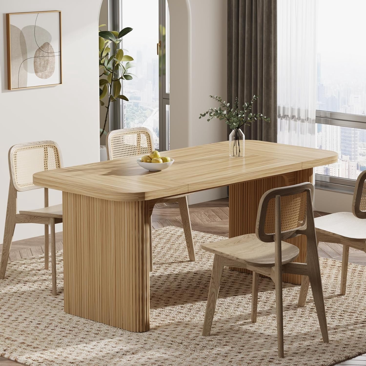 Tribesigns 62-inch Rectangular Dining Table for 4-6, Modern Simple ...