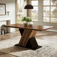 thumbnail image 1 of Tribesigns Farmhouse Dining Table for 4-6 People, 55-Inch Rectangle Kitchen Table, Wood Dining Room Table for Dining Room, 1 of 5
