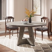 Tribesigns Farmhouse Dining Table for 4 People, 47" Round Wood Dining Table Chairs Not Included