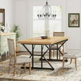 thumbnail image 1 of Tribesigns Farmhouse Dining Table for 6, 71" Rectangular Wood Kitchen Table (Light Walnut/Black), 1 of 5