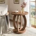 thumbnail image 1 of Tribesigns Farmhouse End Side Table, Large Sofa Side Table, Bedside Nightstand with 4 Curved Table Legs for Living Room, Bedroom, Easy Assembly, Brown, 1 of 18
