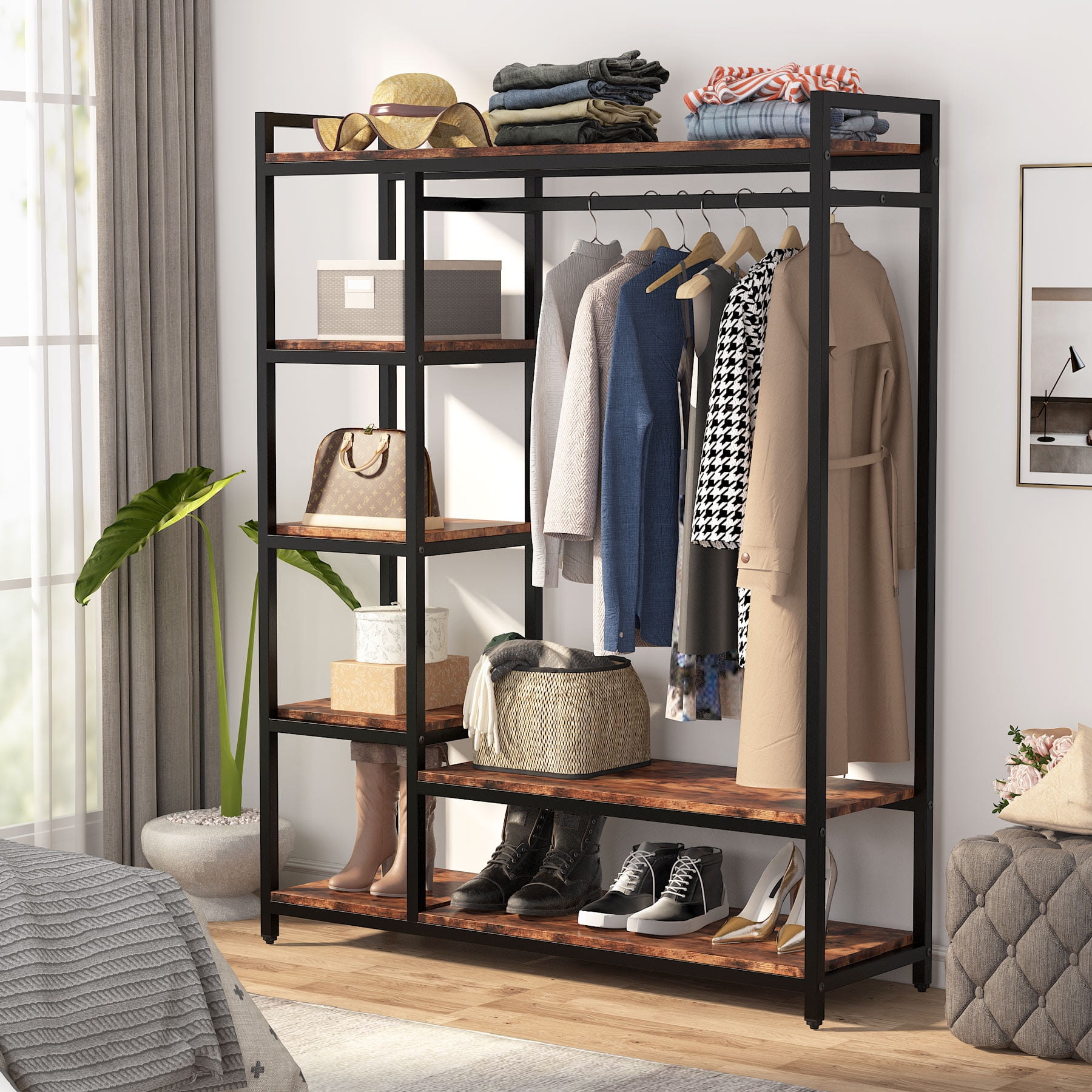 Tribesigns Freestanding Clothes Racks and Closet Organizers - Get