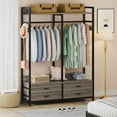 thumbnail image 1 of Tribesigns Heavy Duty Clothes Rack Freestanding Clothing Storage with 4 Drawers and 8 Hooks, Gray, 1 of 5