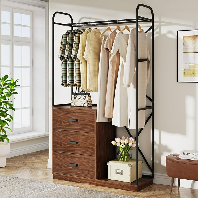 Tribesigns Freestanding Clothes Rack, Industrial Closet Organizer