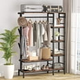 thumbnail image 1 of Tribesigns Garment Rack with 4-Tier Storage Shelves and 4 Hooks, Closet Organizer Coat Rack with Hang Rod for Bedroom, 1 of 7