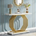 thumbnail image 1 of Tribesigns Gold Console Table, Faux Marble Entryway Table Narrow Sofa Table, 40 Inch Modern Entrance Table for Living Room, 1 of 7