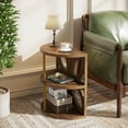 thumbnail image 1 of Tribesigns Half Round End Table, Small Side Table Living Room with 3 Storage Shelf(1PC), 1 of 6