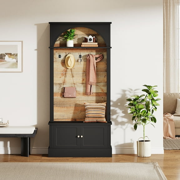 Tribesigns Hall Tree with Bench and Shoe Storage, 4-in-1 Design Entryway Bench with Coat Rack, 70.86" Tall Mudroom Rack with 5 Double Hooks and Adjustable Shelf for Hallway