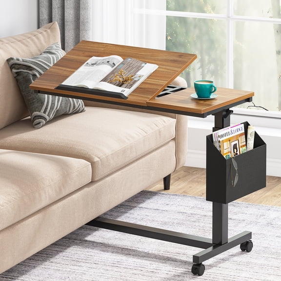 HaloHarness Mobile Side Table 31.5 inch Computer Desk with Wheels ...