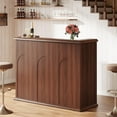 thumbnail image 1 of Tribesigns Home Bar Unit, 55-Inch Liquor Bar Table, 2-Tier Mid-Century Modern Wine Table Reception Desk, 1 of 7