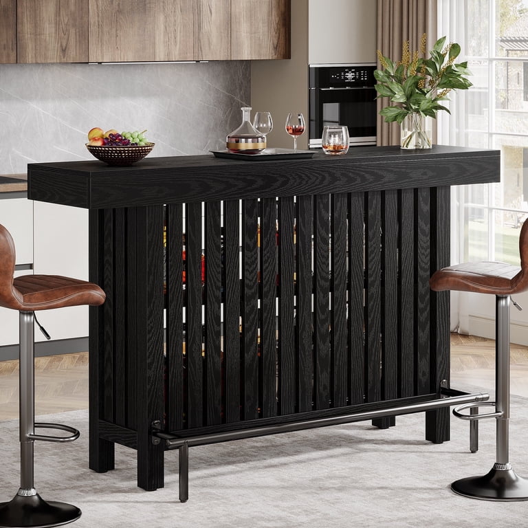 Tribesigns Home Bar Unit, Modern 2-Tier Bar Table with Footrest