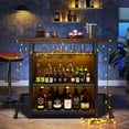 thumbnail image 1 of Tribesigns Industrial Home Bar Cabinet with Wine Storage, Engineered Wood Black, 1 of 7
