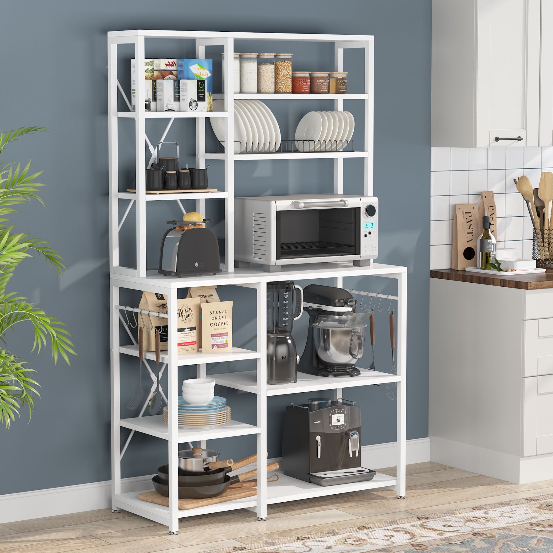 Tribesigns 5-Tier+6-Tier Kitchen Rack, Utility Storage Shelf with S ...