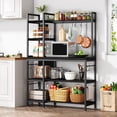 thumbnail image 1 of Tribesigns Kitchen Bakers Rack with Storage, 43 inch Microwave Stand 5-Tier Kitchen Utility Storage Shelf Rack with 10 Hooks, Metal Kitchen Rack Organizer for Kitchen, Living Room, 1 of 7