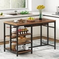 thumbnail image 1 of Tribesigns Kitchen Island with Storage Shelves,Small Dining Island Table with 5 Shelves for kitchen, MDF and Metal,Rustic Brown, 1 of 7